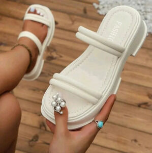 Platform Sandals Women, Beige Summer New Beach Sandals Women